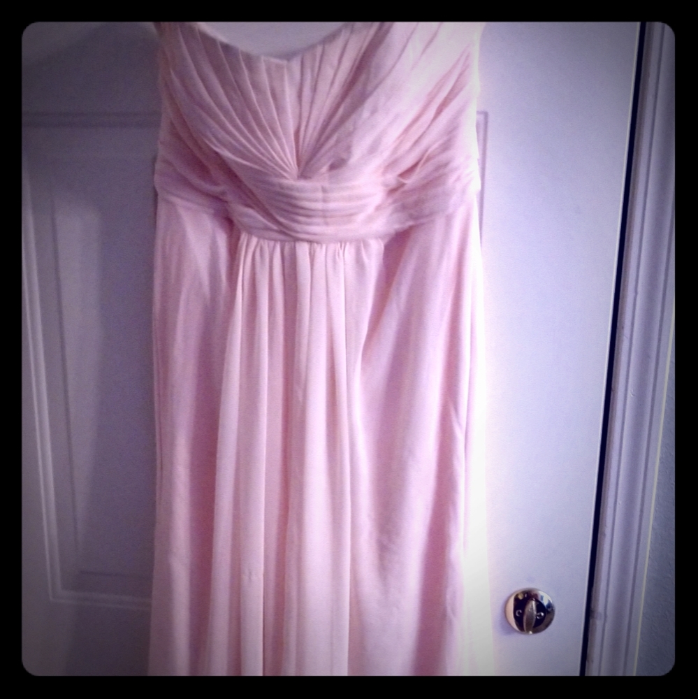David's Bridal maids dress in pale pink